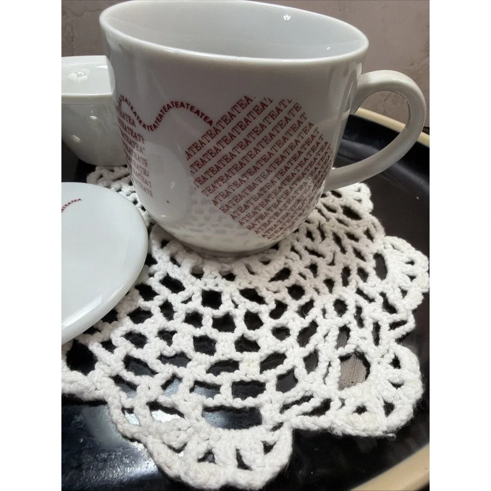 The Toscany Collection Tea Bag Design Tea Mug w/Tea Strainer & Cover-Coaster